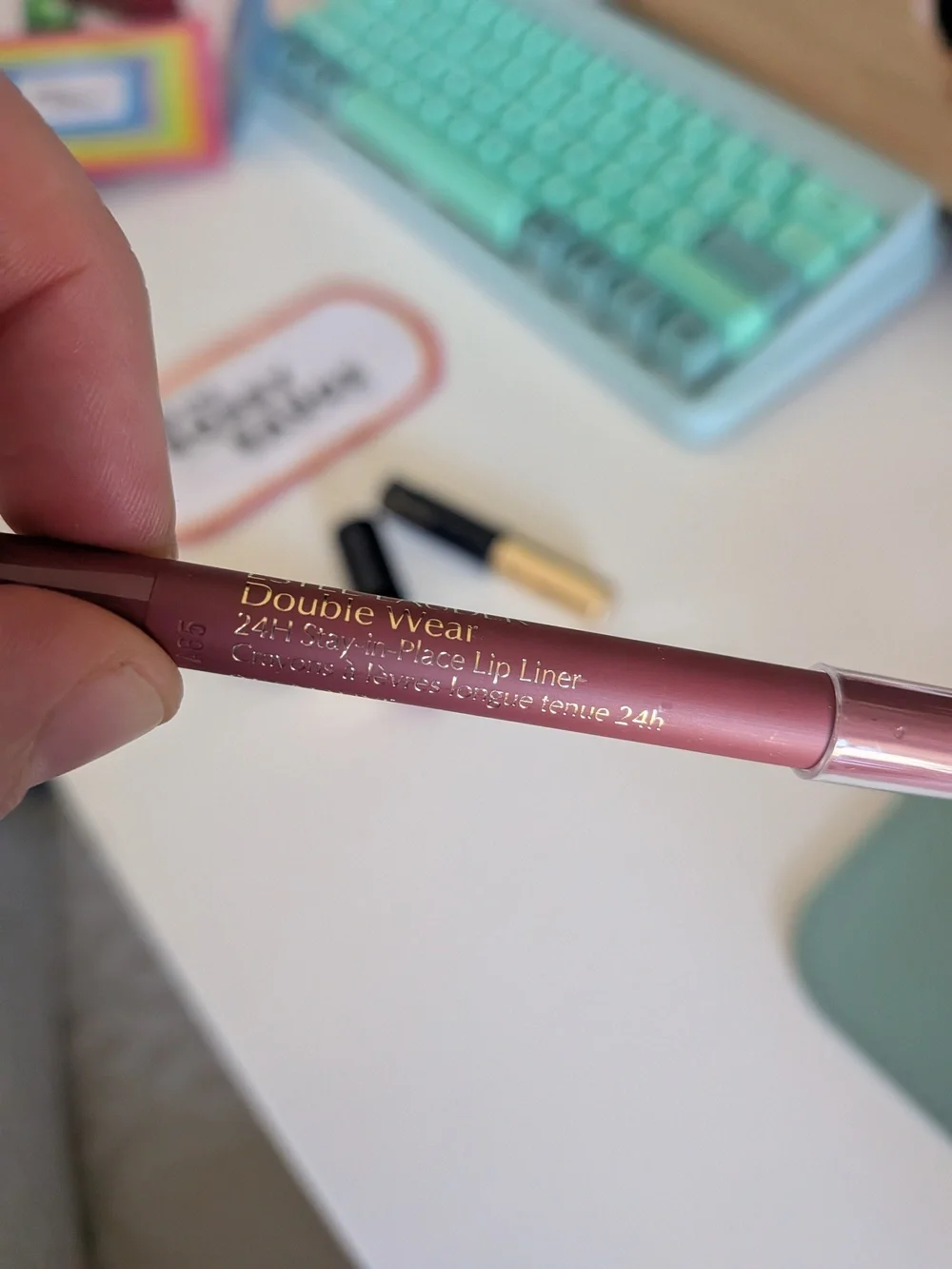 🌸 Estee Lauder Rebellious Rose Lipstick + Mauve Lip Liner + Black Mascara Trio